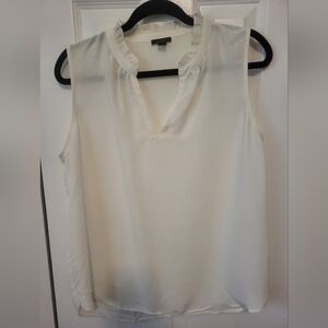 Ann Taylor Cream Sleeveless Blouse